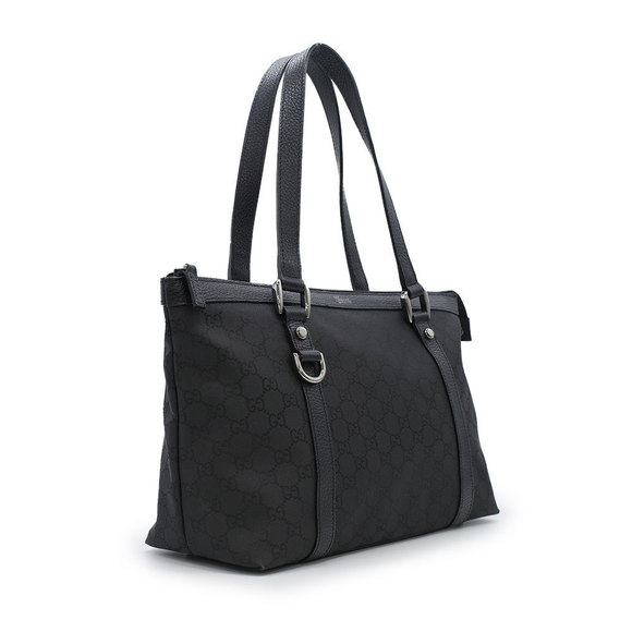 Gucci GG Nylon Shoulder Bag Tote Bag Black - Picture 1 of 8